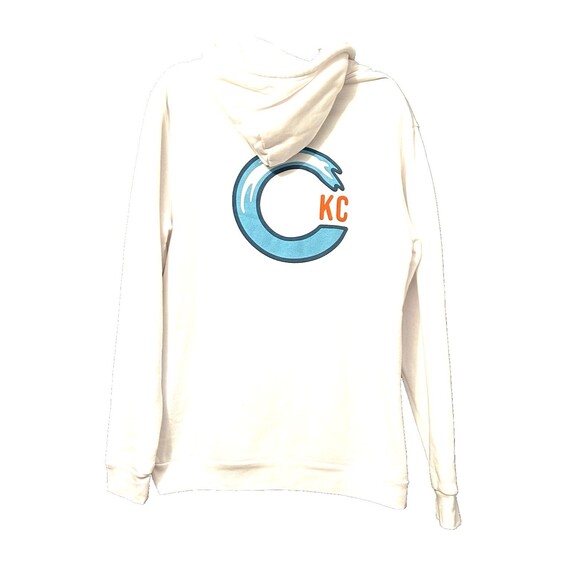 CKC  White Unisex Logo Hoodie for Teens & Adults Chest and Back Print NEW Sz XL - Picture 4 of 7